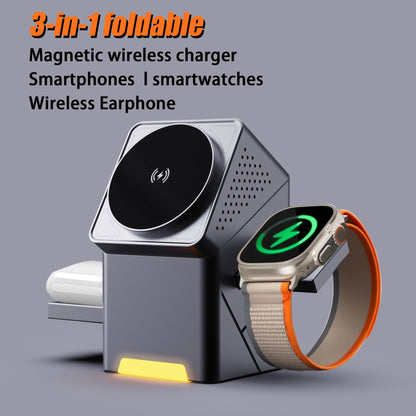 ISABELLA™ New rotating magnetic wireless charger for Apple Watch earphones 3 in 1 15W